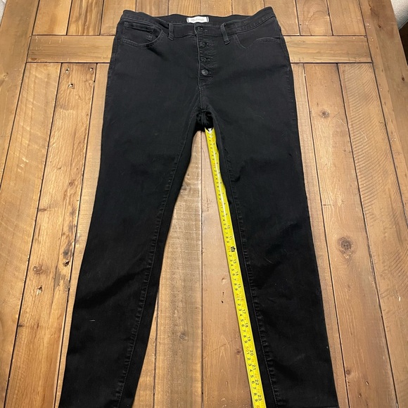 Madewell 9” Button Fly Skinny Jeans - black - Picture 6 of 8